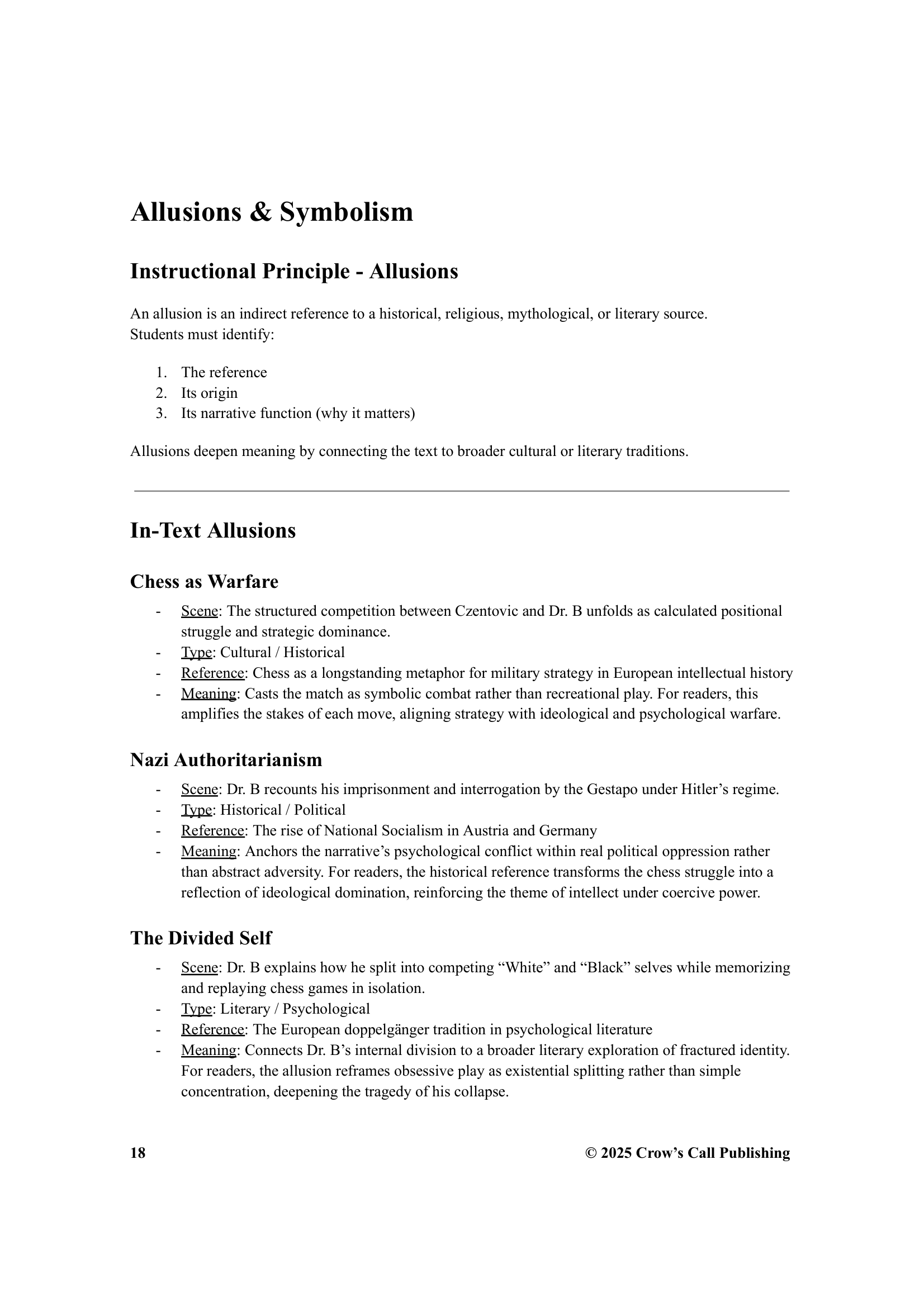 Allusions and Symbolism workbook page 1