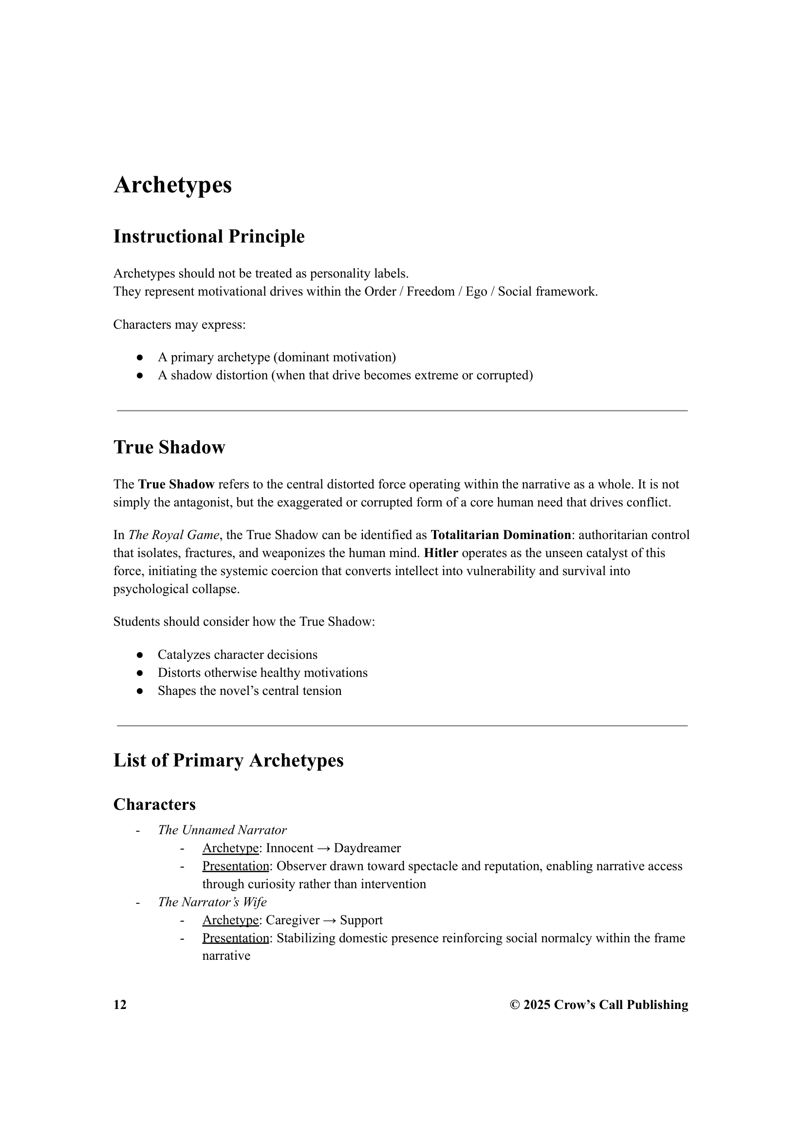 Archetypes workbook page 1